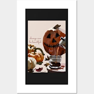 Pumpkin halloween illustration Posters and Art